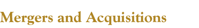 Mergers and Acquisitions